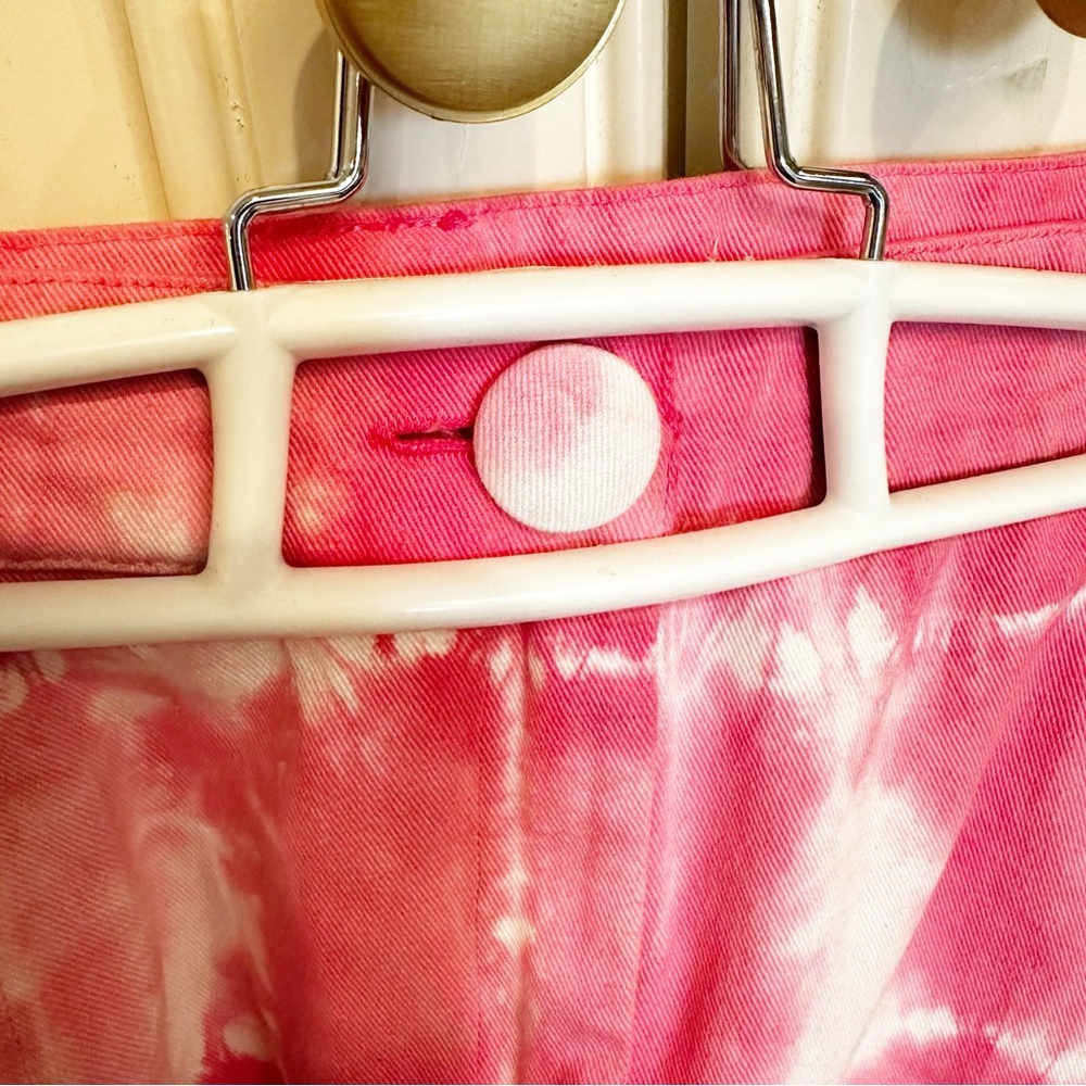 LoveShackFancy Landen Women’s Pink Tie Dye Tiered Ruffle Mini Skirt Cotton Y2K - Picture 7 of 12